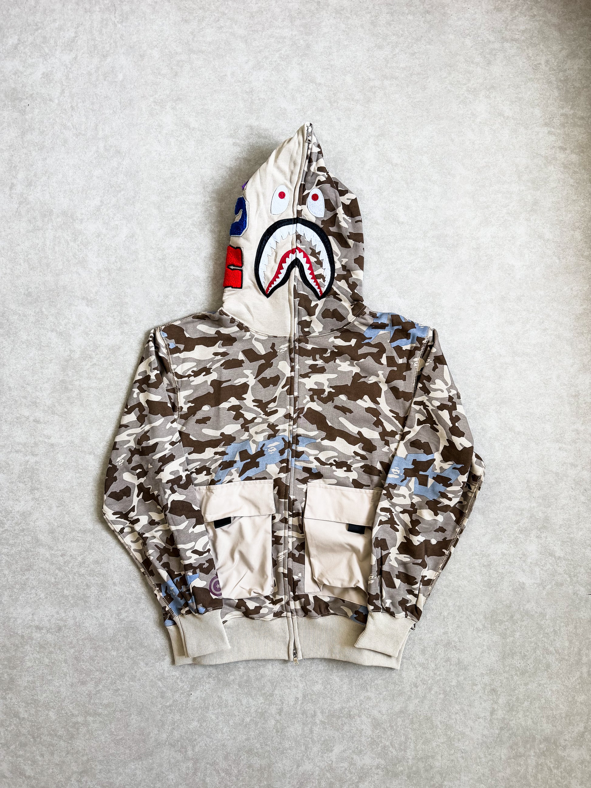 Bape Shark Dual Pocket Camo hoodie - MEDIUM