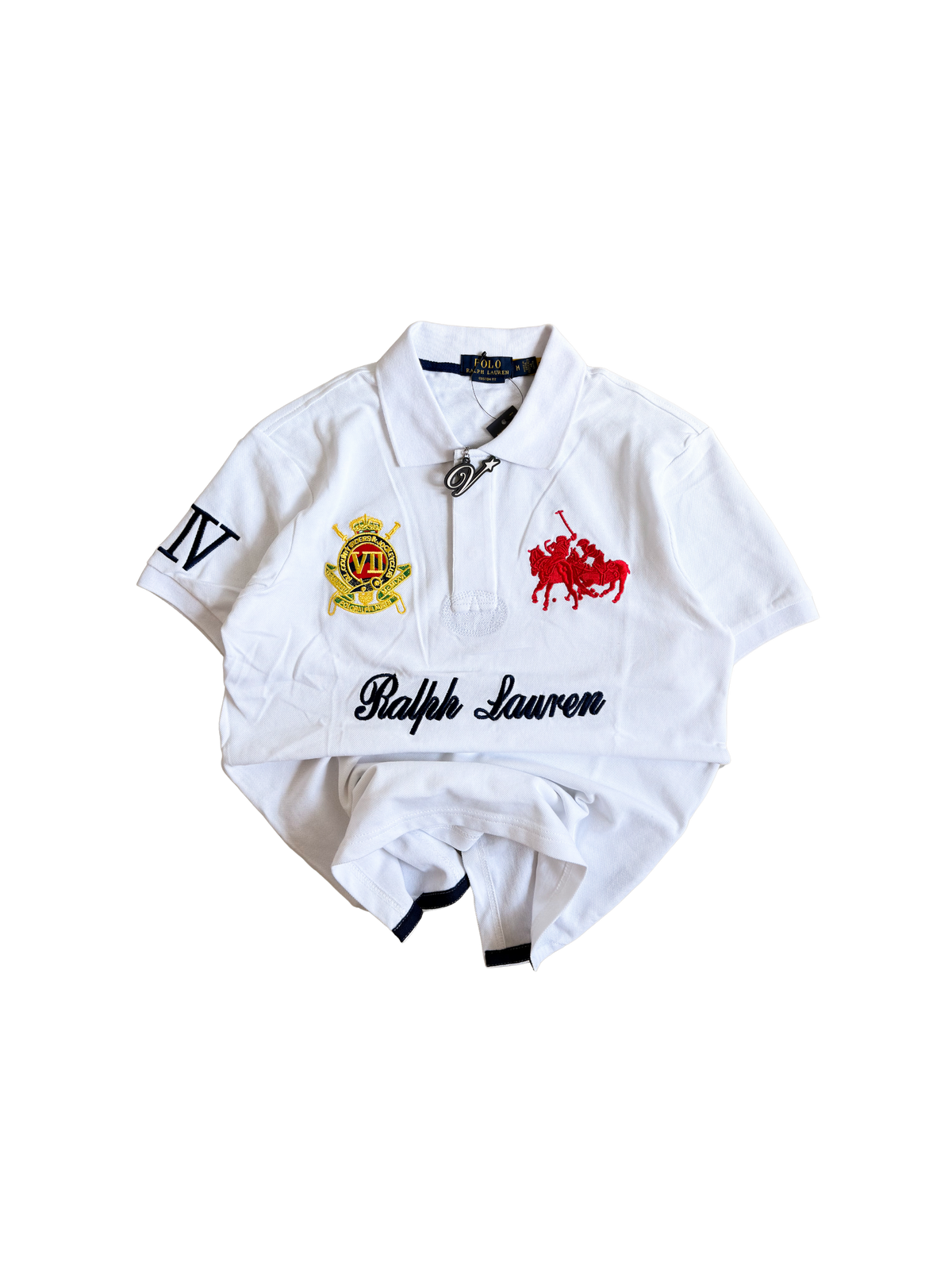 Ralph Lauren Distinctive Crest Polo Shirt White Medium - ON HAND