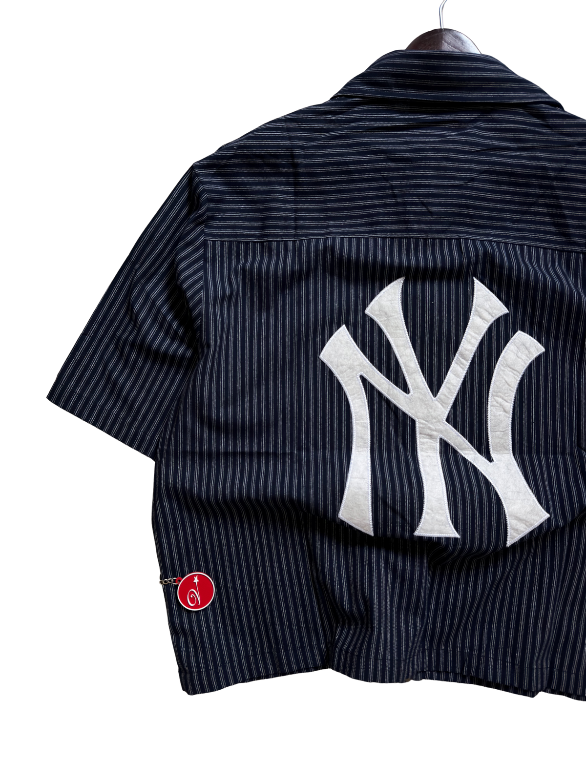 Yankees X Fog Pinstripe Polo in Navy Blue Medium - ON HAND