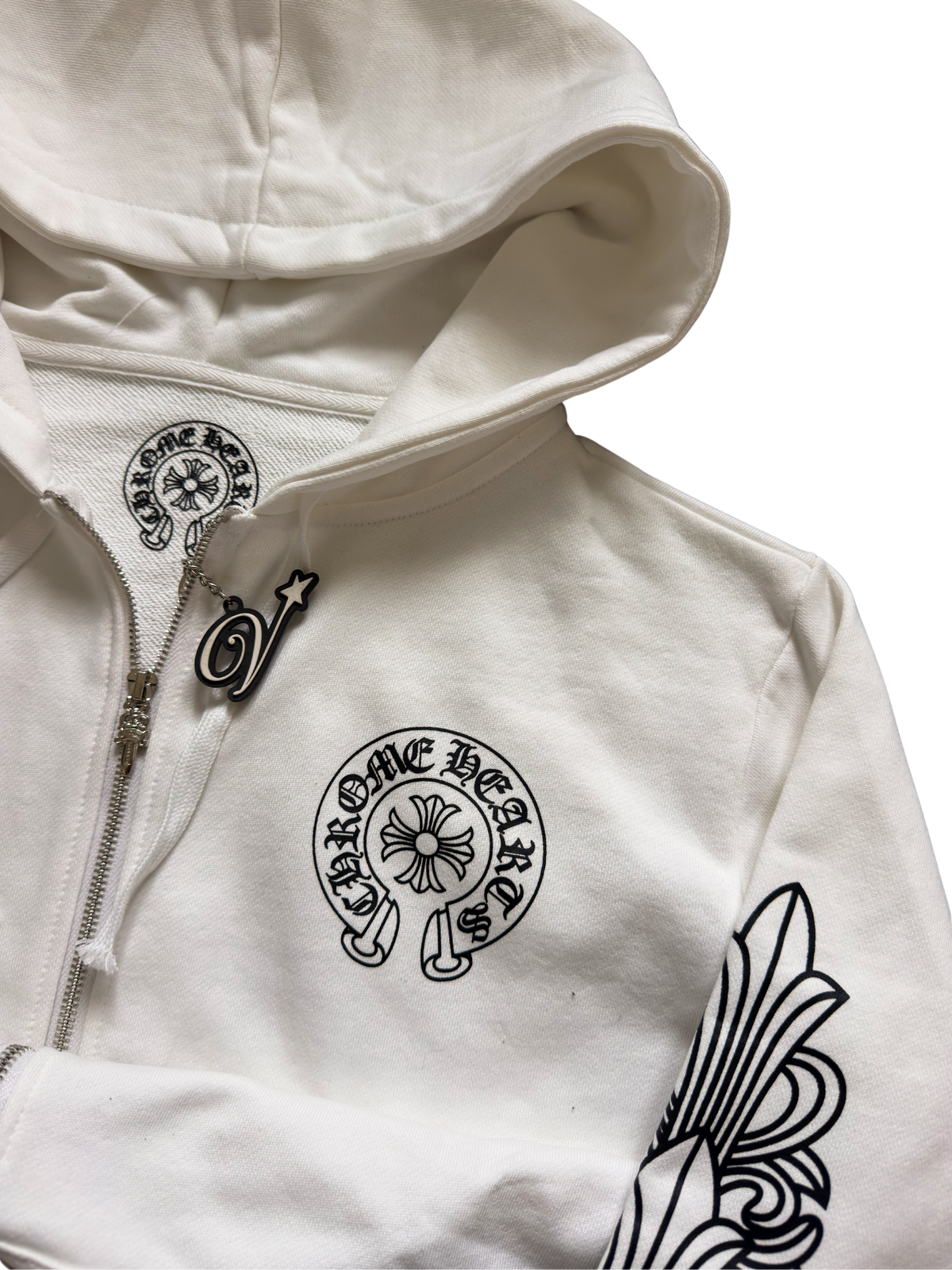 Chrome Hearts Las Vegas Exclusive horseshoe zip hoodie in White