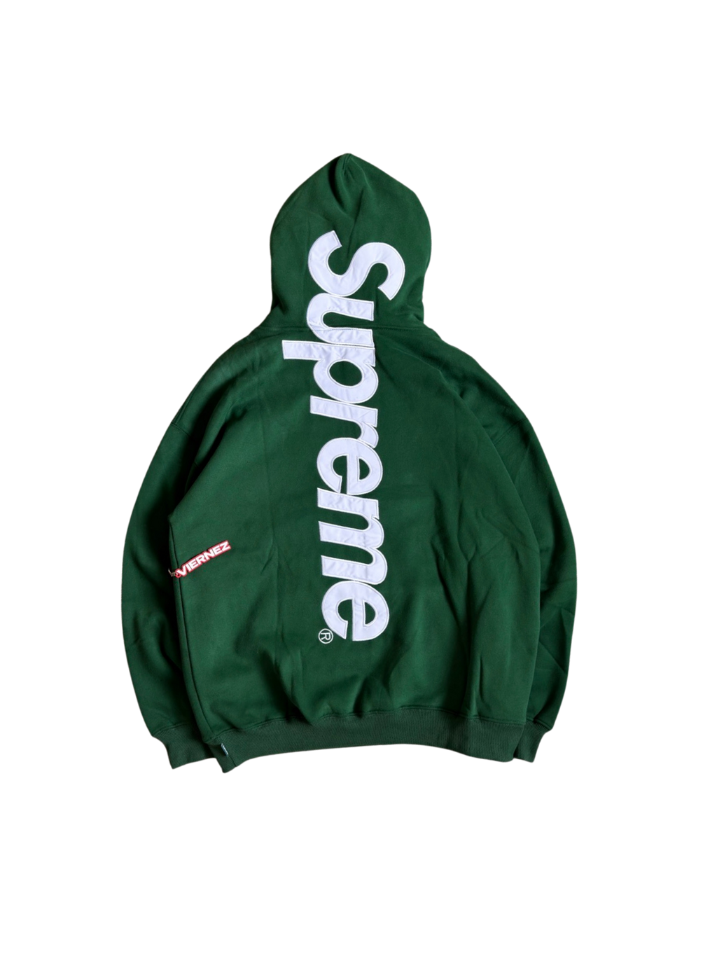 Supreme Satin Appliqué Hoodie (Green and Red)