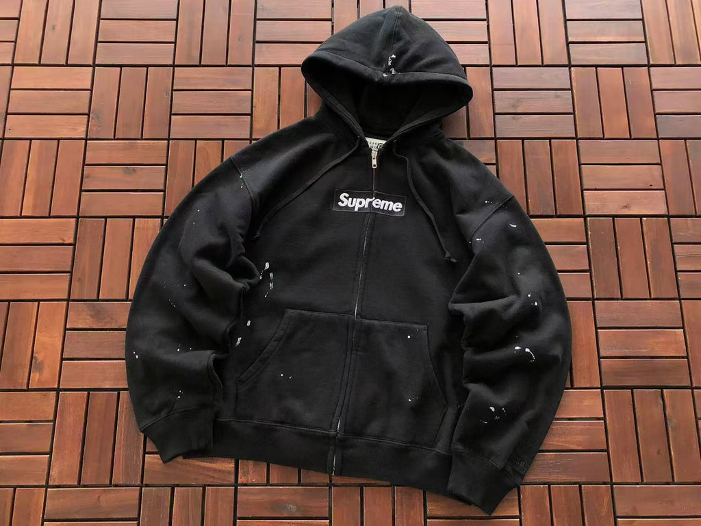 Supreme x MM6 Box Logo Zip Up Hoodie