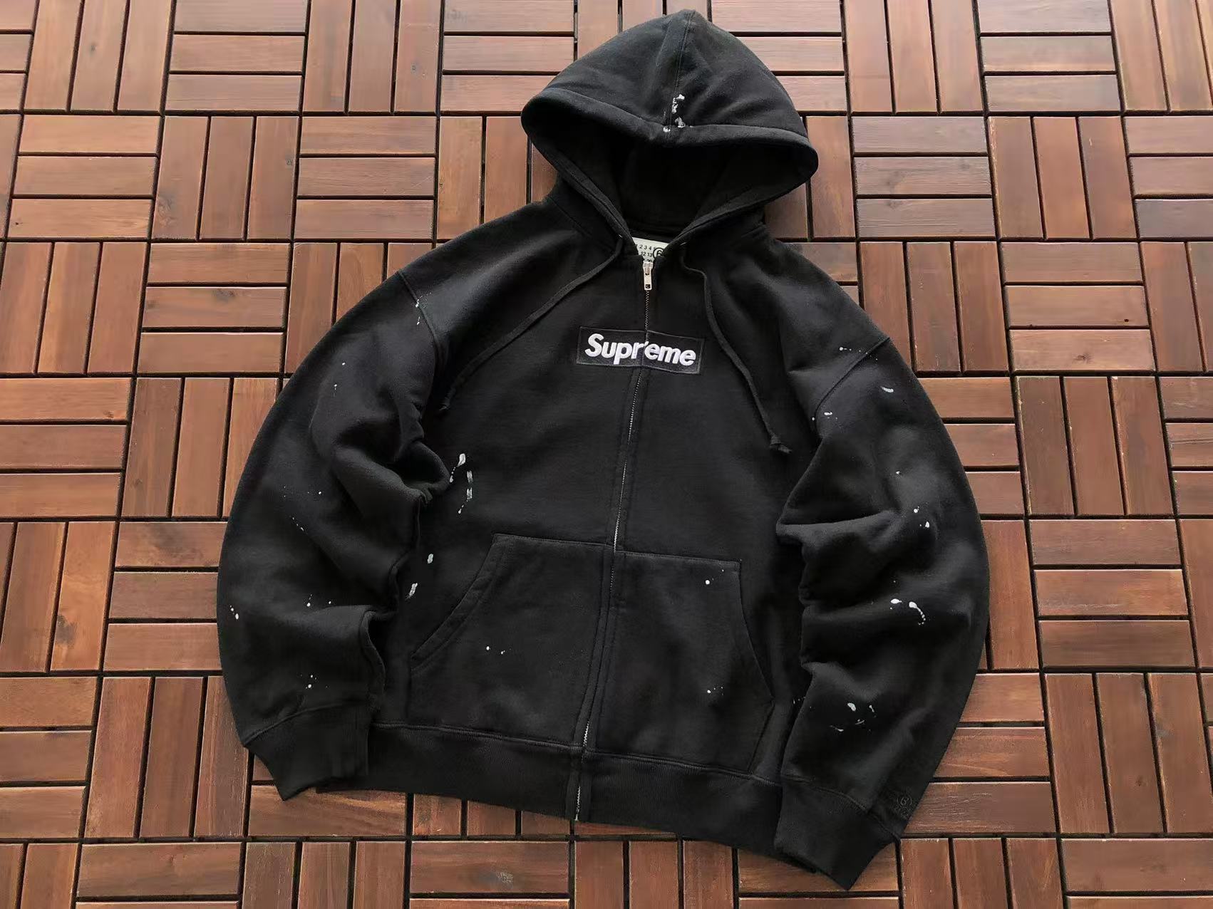 Supreme x MM6 Box Logo Zip Up Hoodie