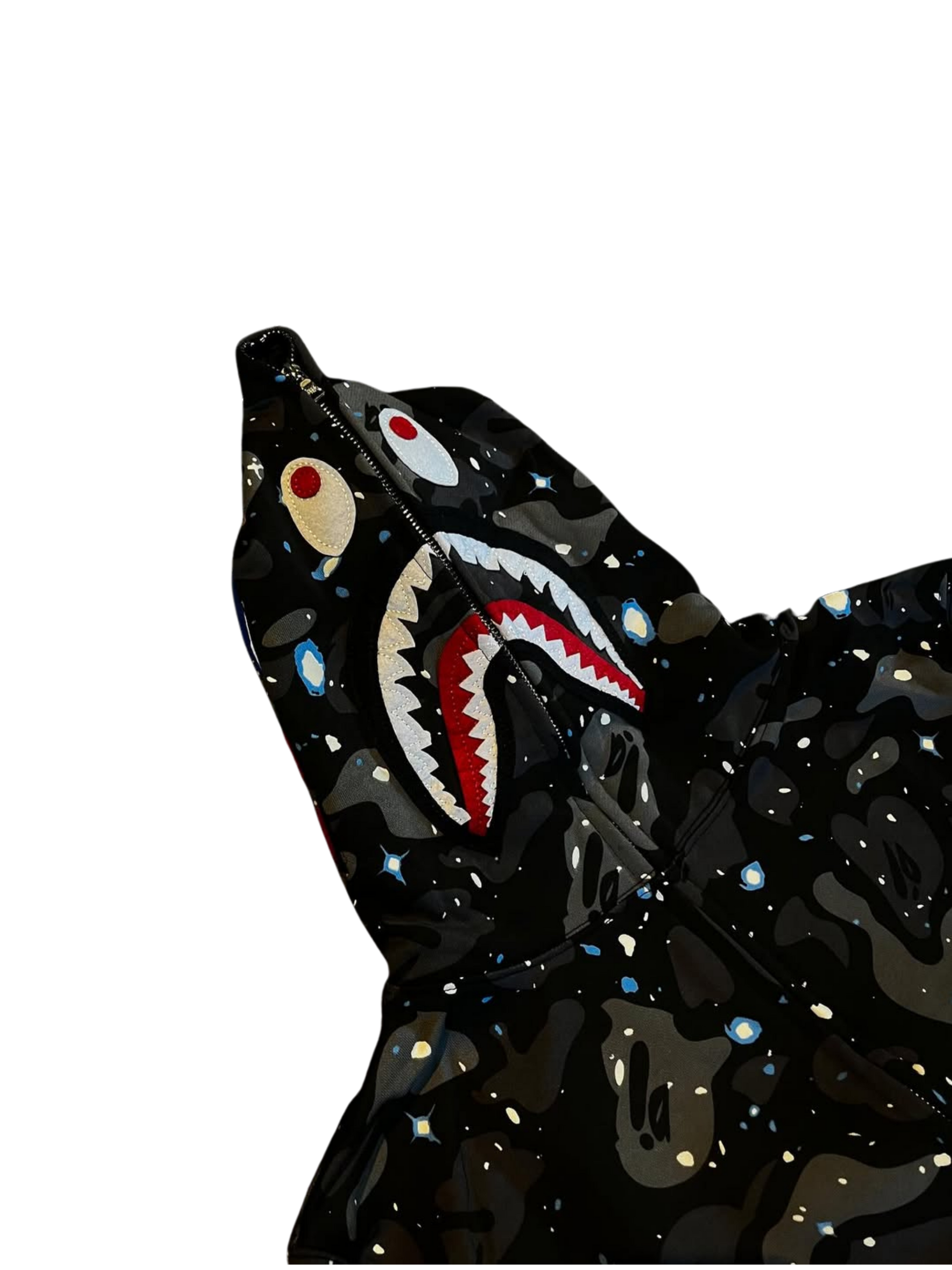 Bape shark camo full zip black