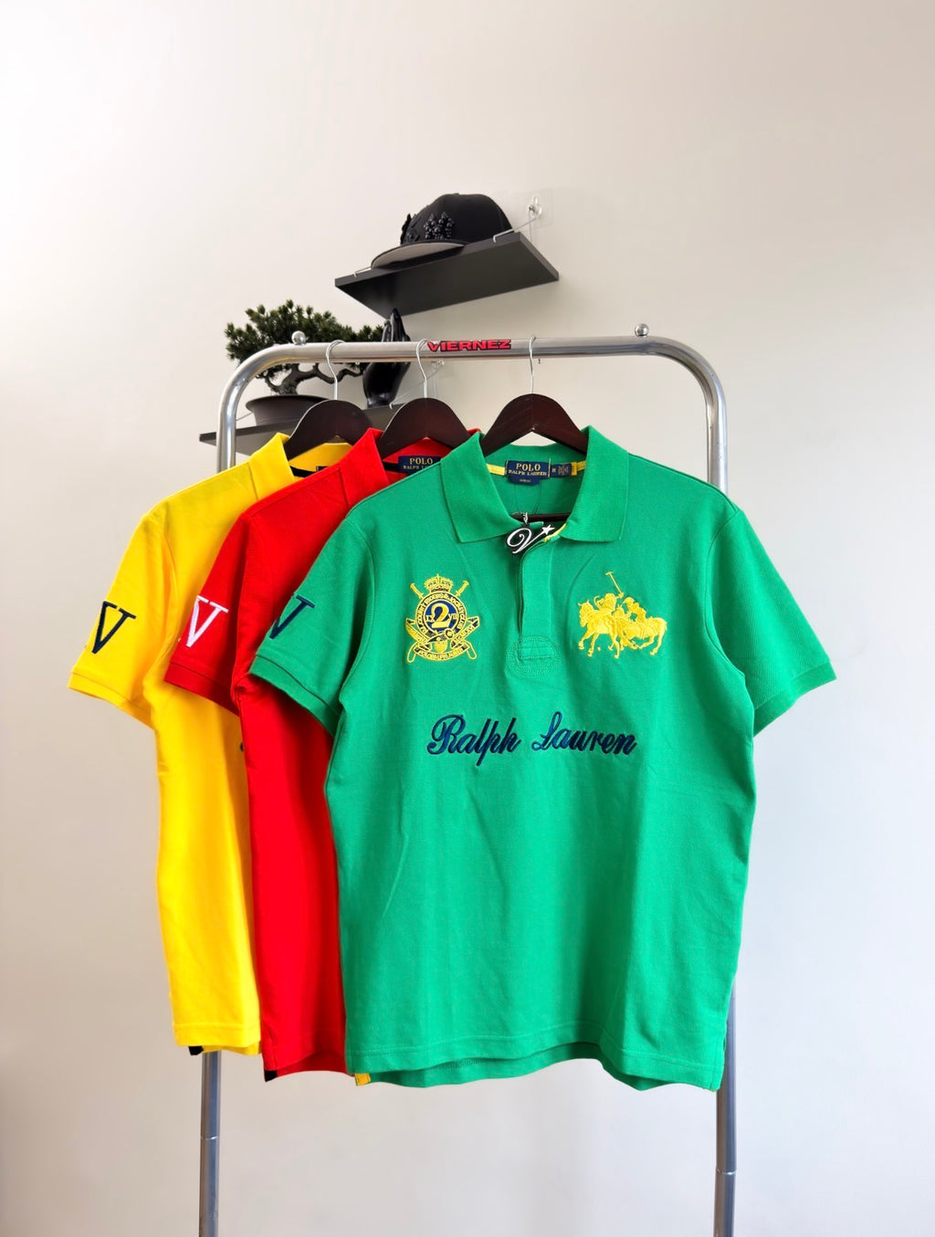 Ralph Lauren Distinctive Crest Polo Shirt GREEN MEDIUM  - ON HAND