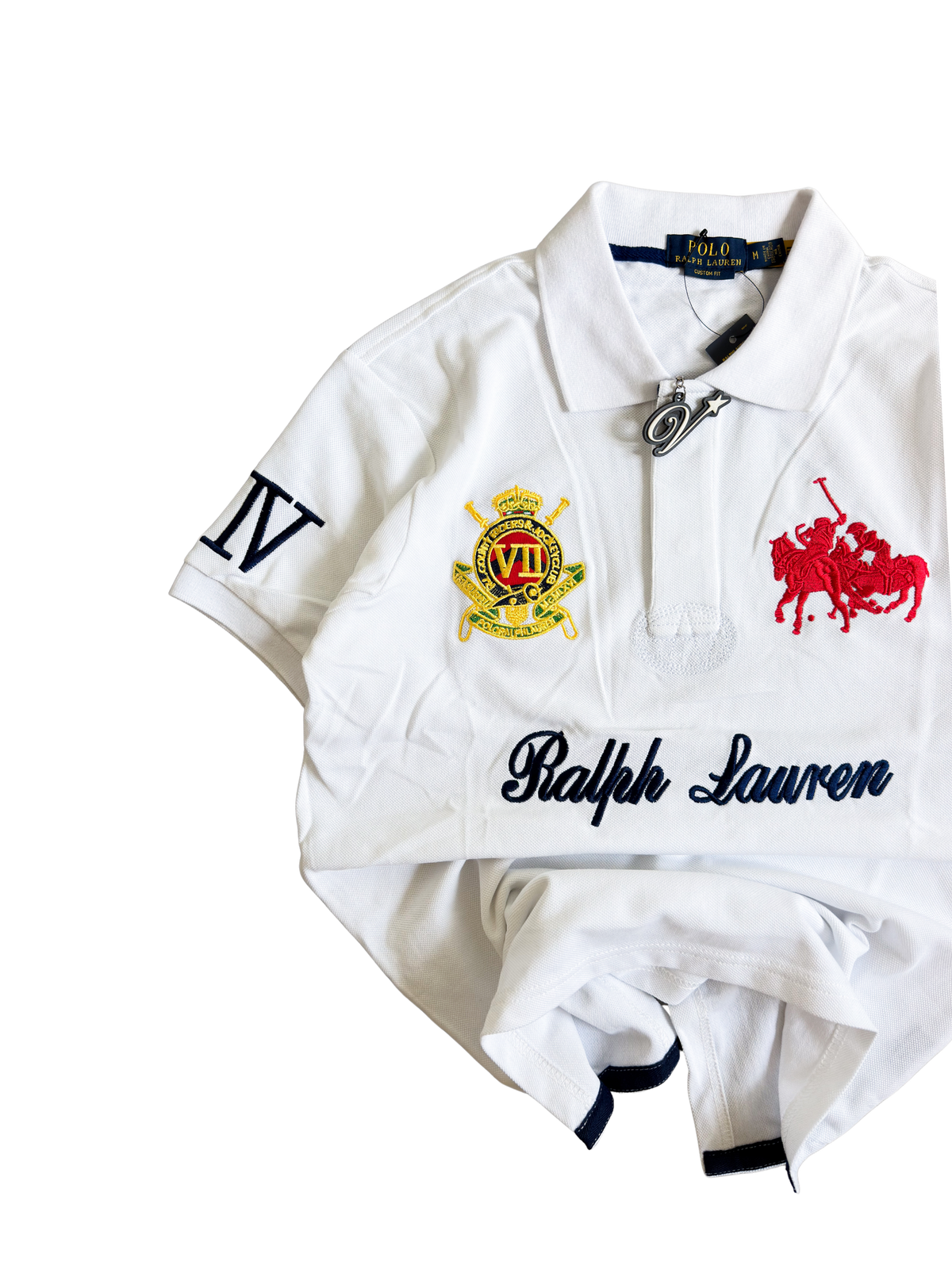 Ralph Lauren Distinctive Crest Polo Shirt White Medium - ON HAND