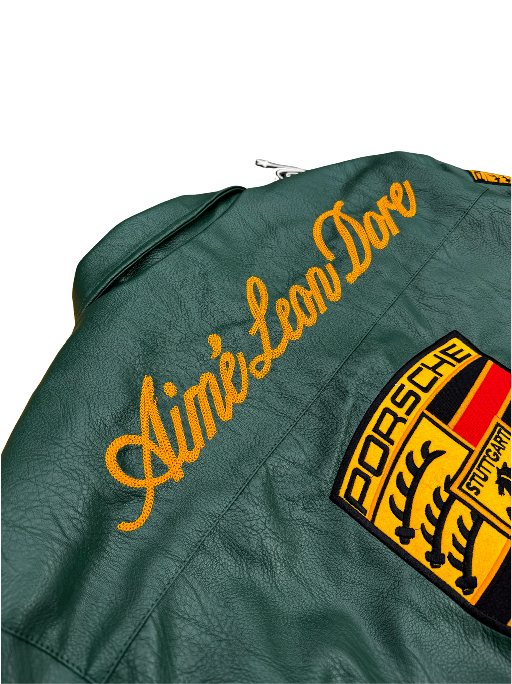 Aime Leon Dore x Porsche 993 Turbo Leather Club Jacket Green