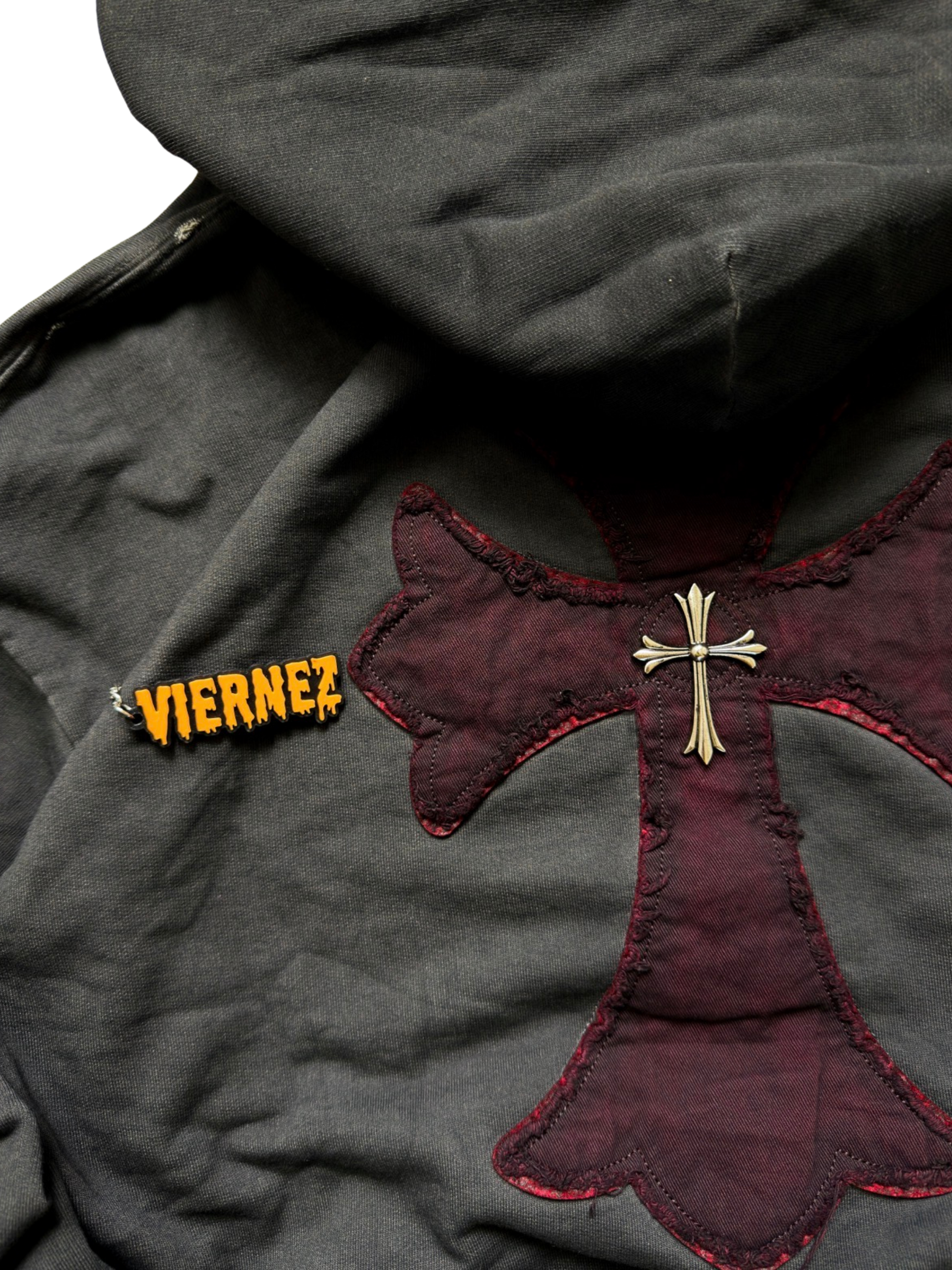 Chrome Hearts Gothic Patchwork Distressed Hoodie