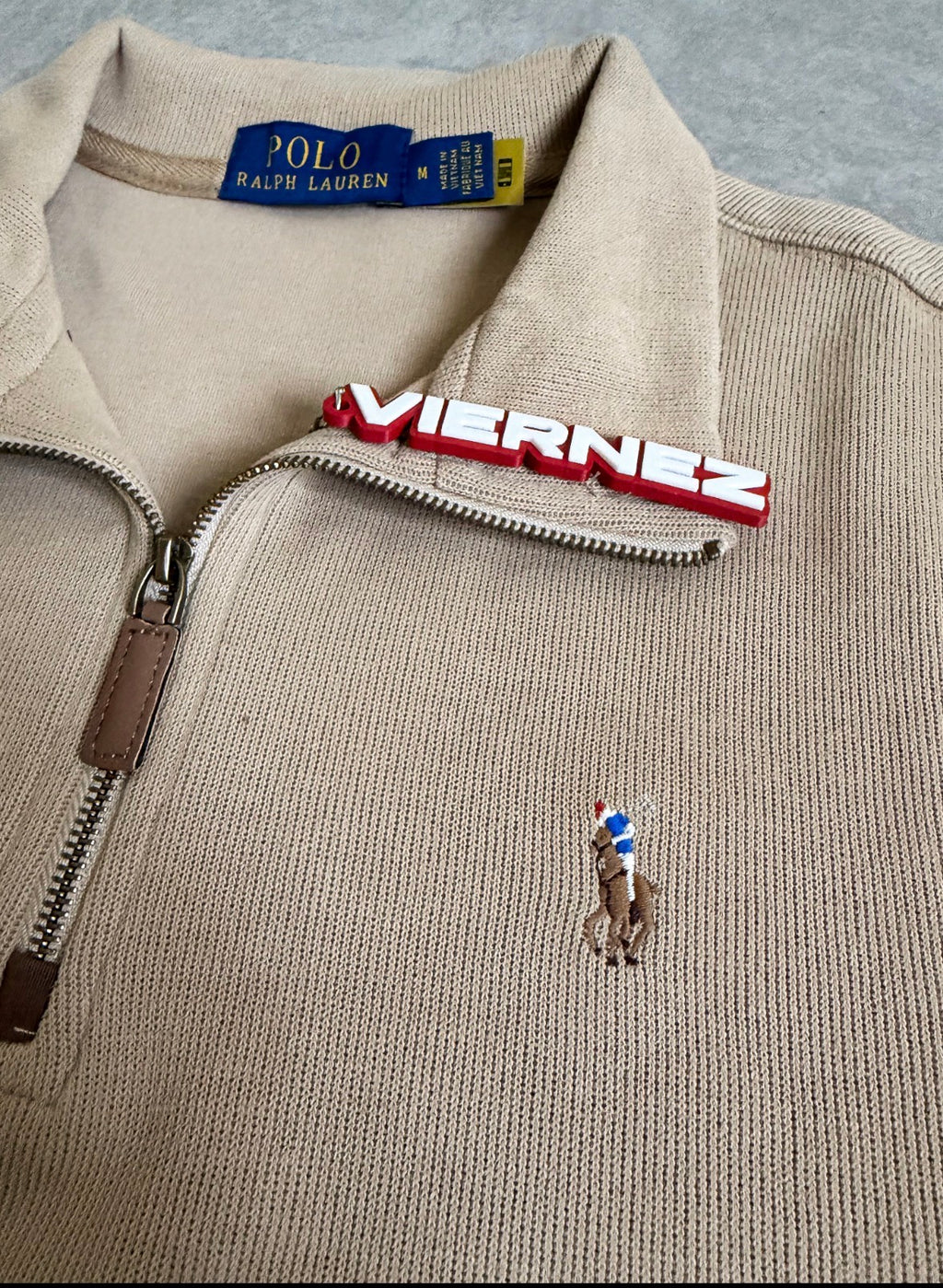 R.L Half Zipped Jumper BEIGE - New tones (On hand, MEDIUM only)
