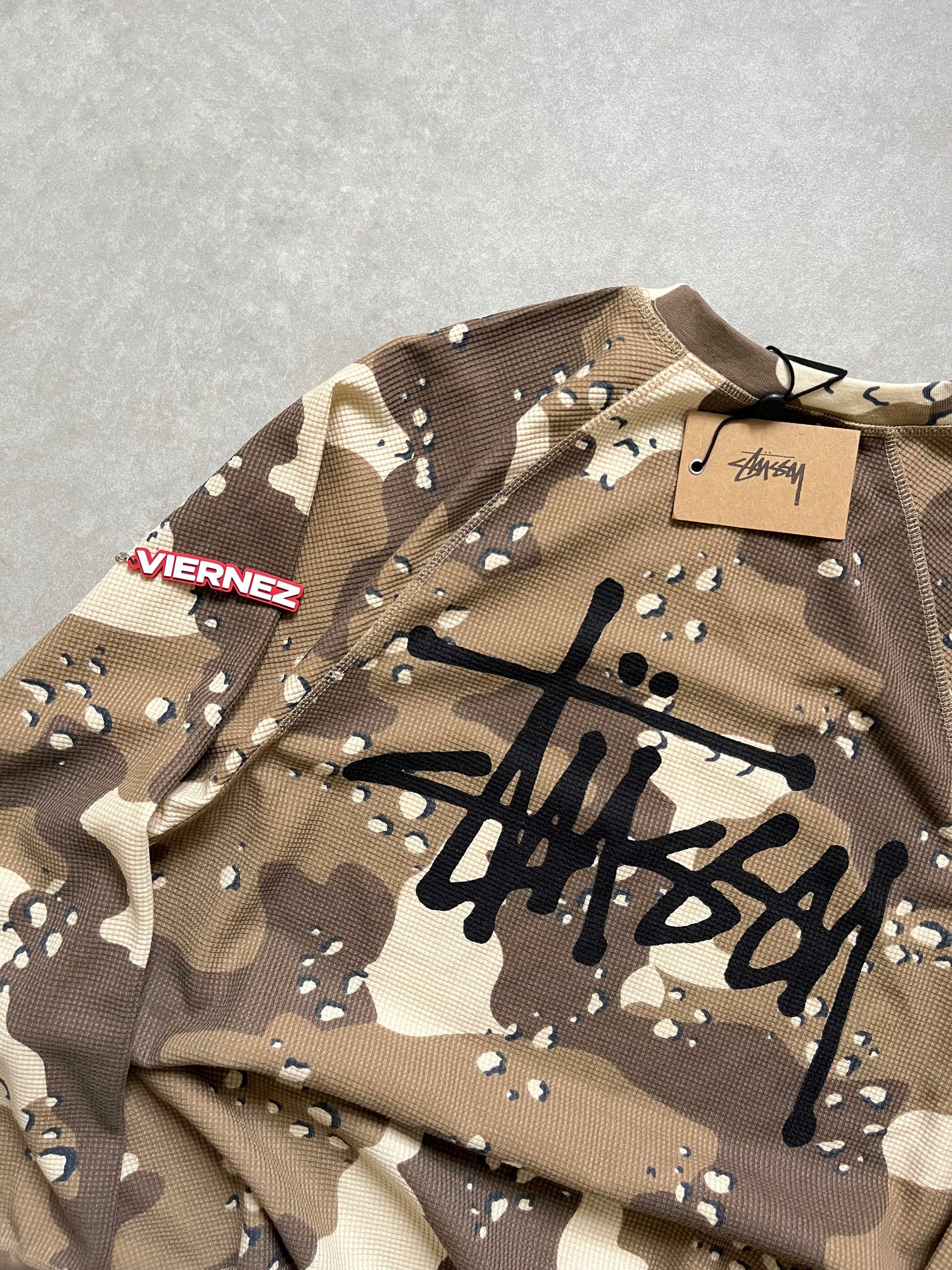 Stussy Sand Camo Waffle longsleeves