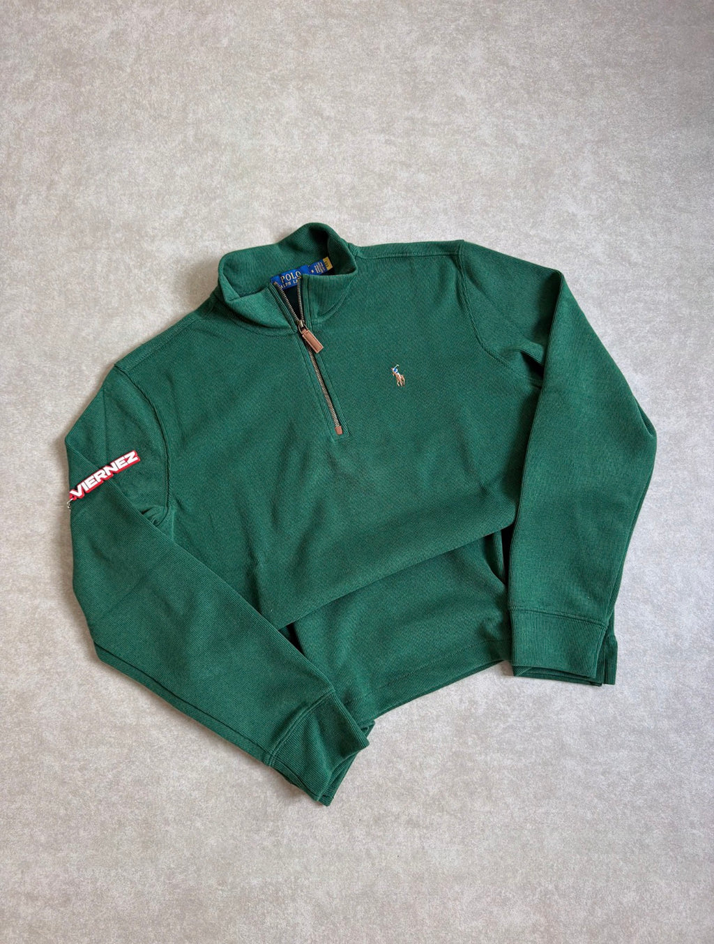 R.L Half Zipped Jumper GREEN - New tones (On hand, MEDIUM only)