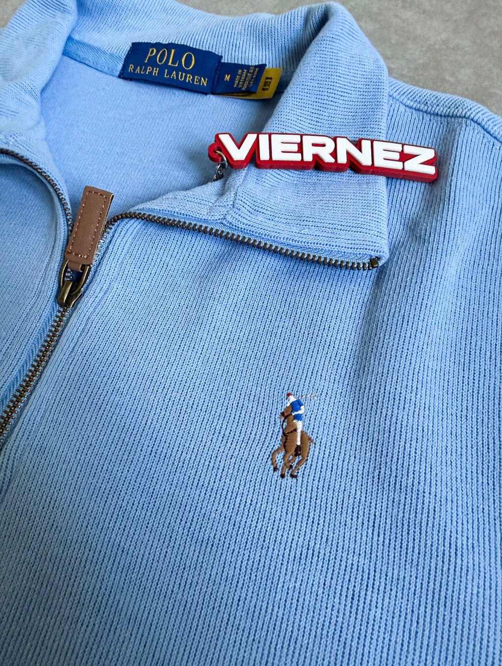 R.L Half Zipped Jumper LIGHT BLUE - New tones (On hand, MEDIUM only)