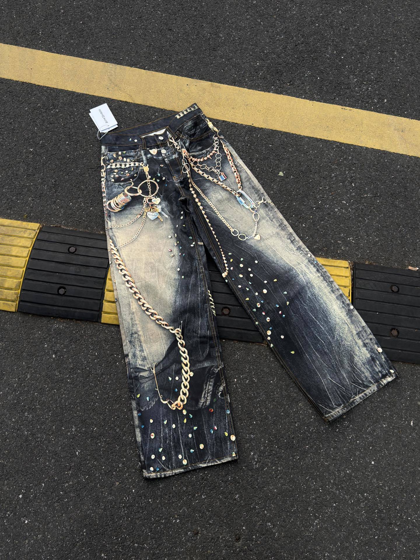 ACNE STUDIOS TROMPE-L’OEIL CHARM CHAIN PANTS