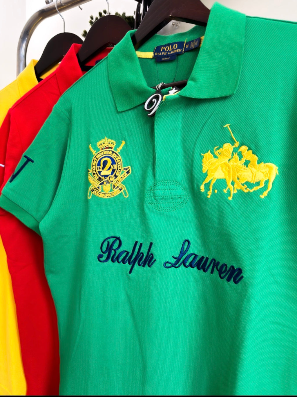 Ralph Lauren Distinctive Crest Polo Shirt GREEN MEDIUM  - ON HAND