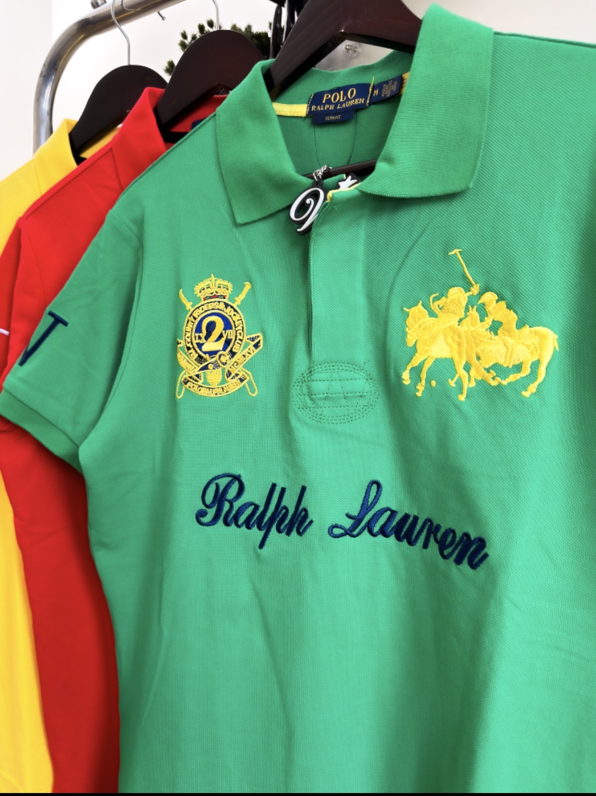 Ralph Lauren Distinctive Crest Polo Shirt GREEN MEDIUM  - ON HAND