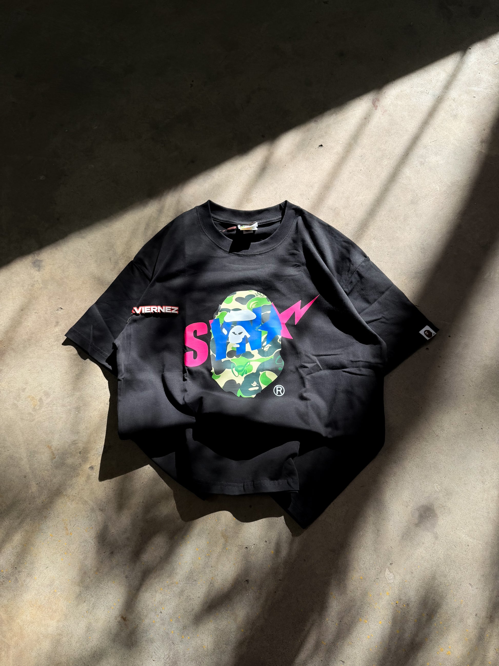 Syna World X Bape Tee Black - MEDIUM (On hand)