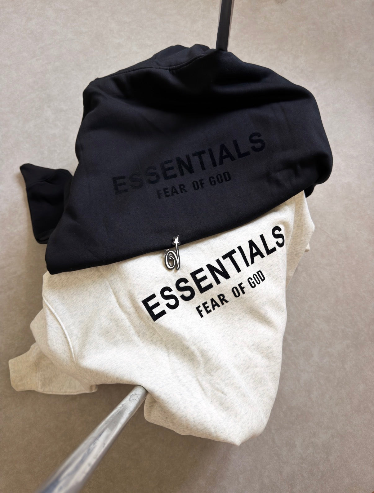 FOG Essentials Core Back Logo Hoodie Black - MEDIUM (On hand)