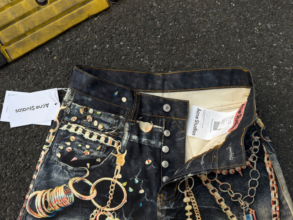 ACNE STUDIOS TROMPE-L’OEIL CHARM CHAIN PANTS