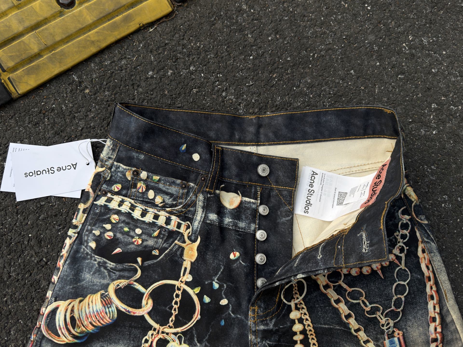 ACNE STUDIOS TROMPE-L’OEIL CHARM CHAIN PANTS