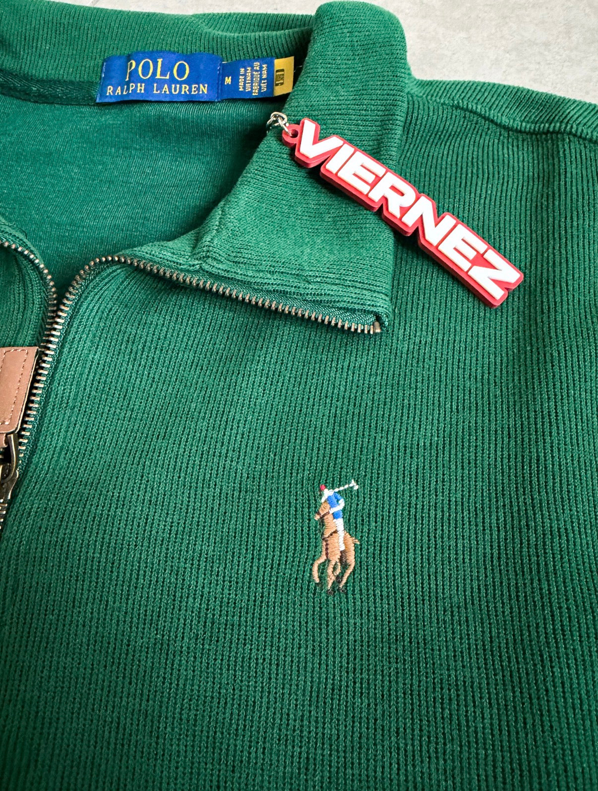 R.L Half Zipped Jumper GREEN - New tones (On hand, MEDIUM only)
