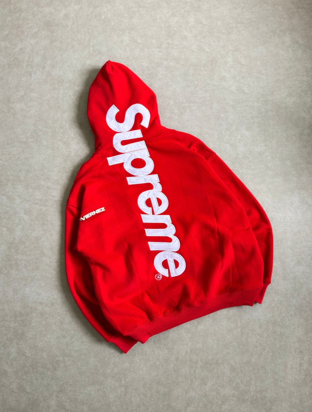 Supreme Satin Appliqué Hoodie (Green and Red)