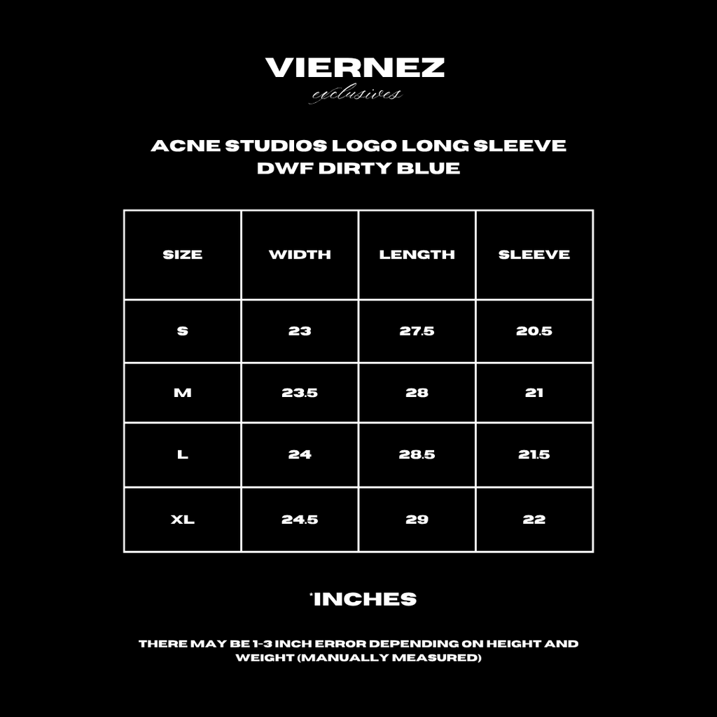 Acne Studios Logo Long Sleeve Dwf Dirty Blue