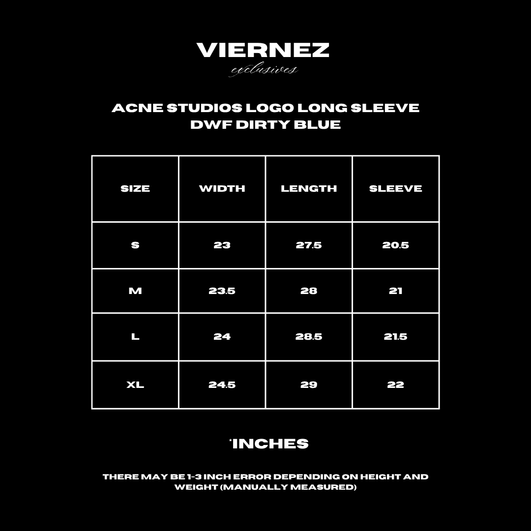 Acne Studios Logo Long Sleeve Dwf Dirty Blue