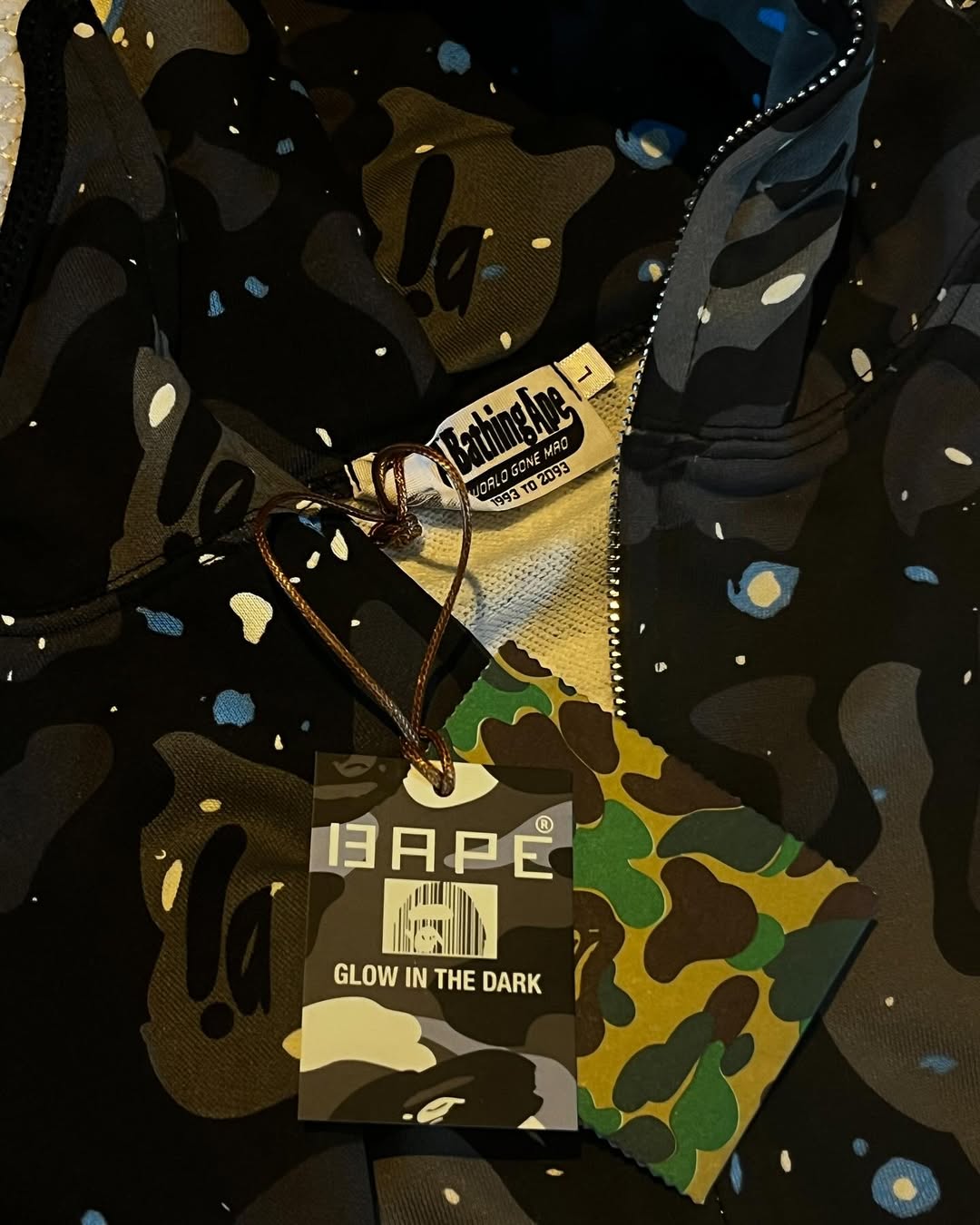 Bape shark camo full zip black