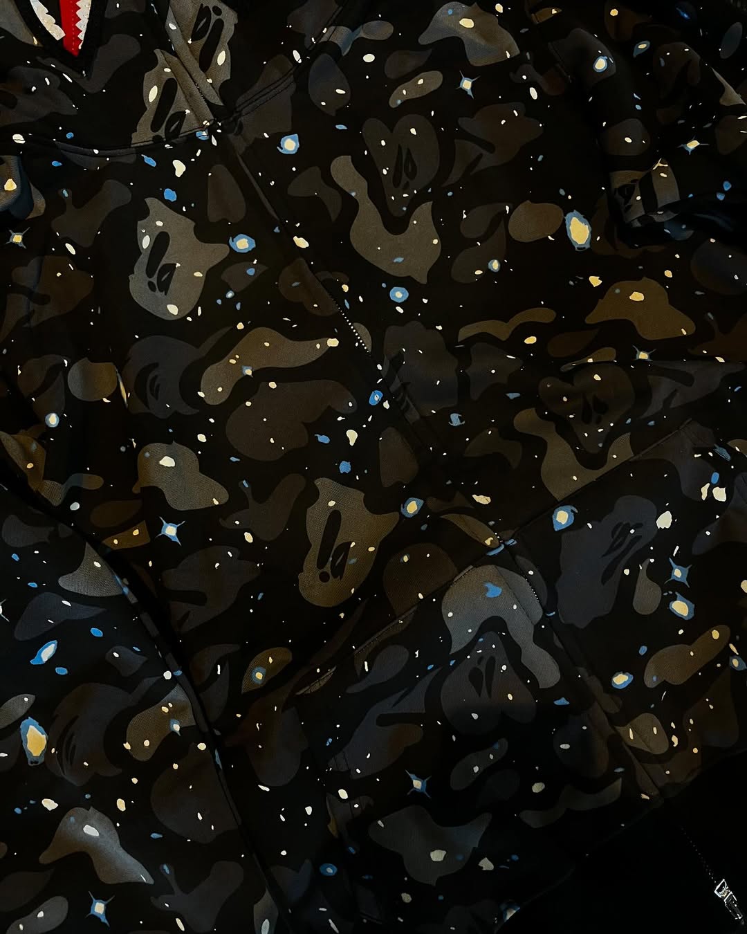 Bape shark camo full zip black