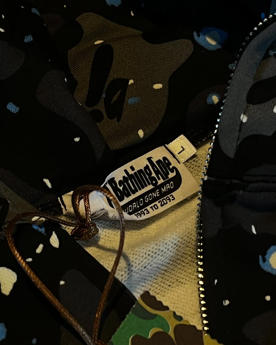 Bape shark camo full zip black