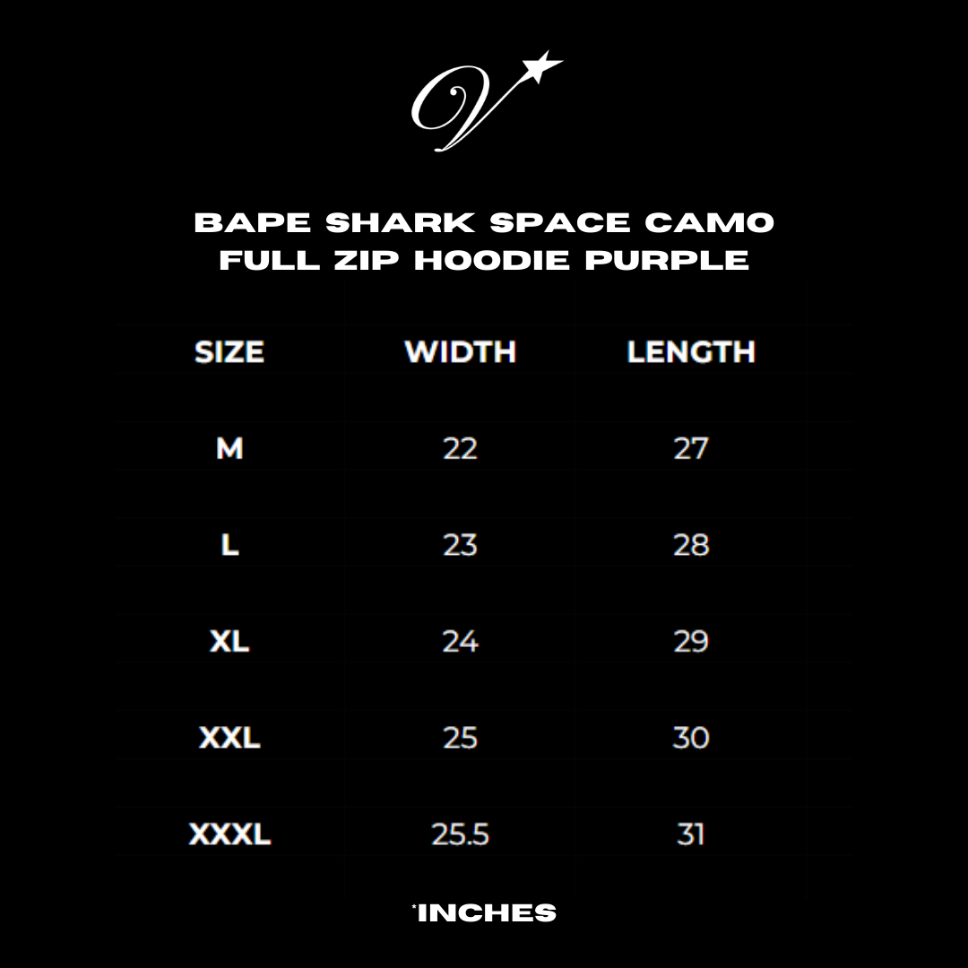 Bape shark camo in purple hoodie