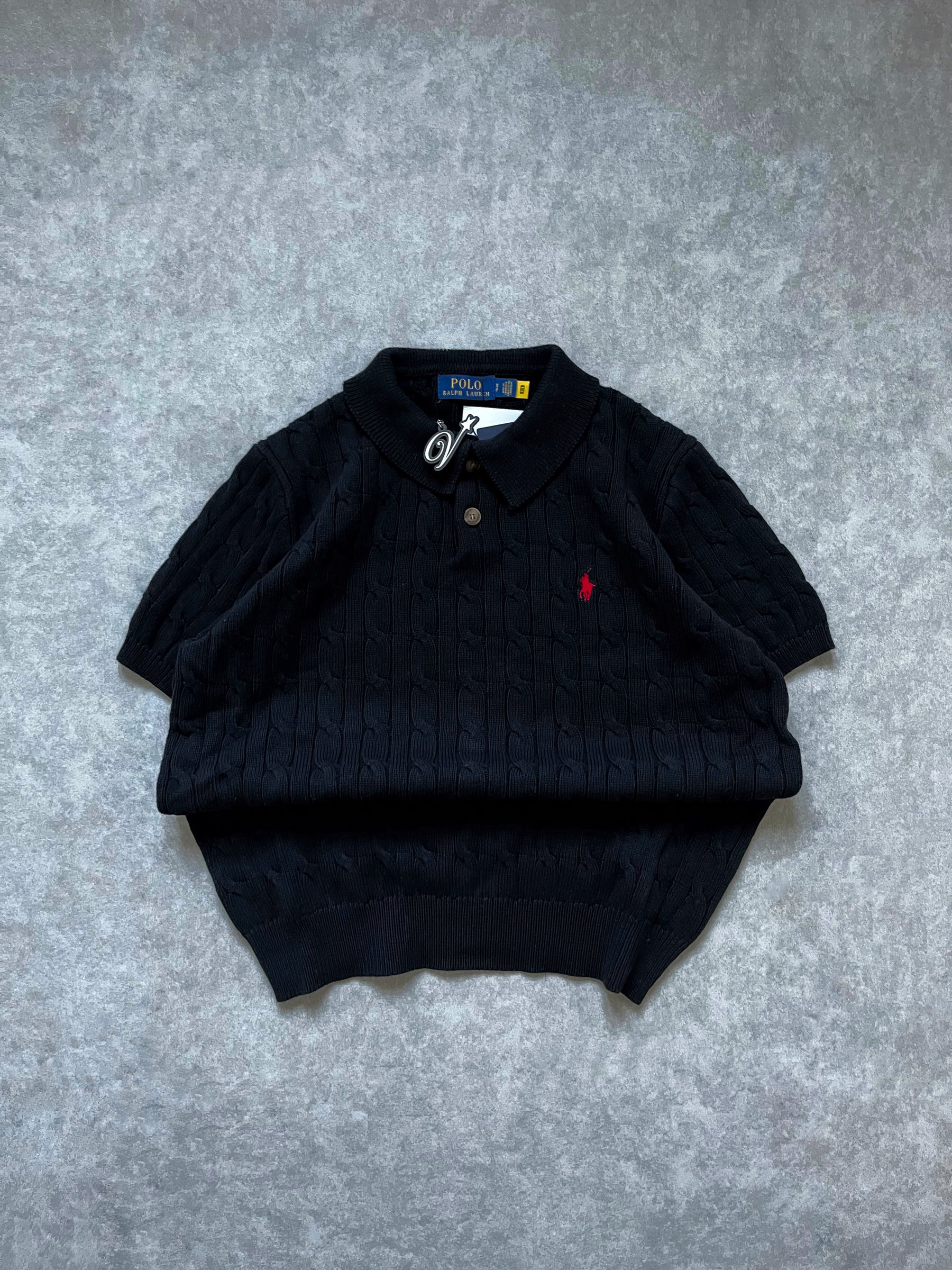 RL Knitted polos Black XL - ON HAND