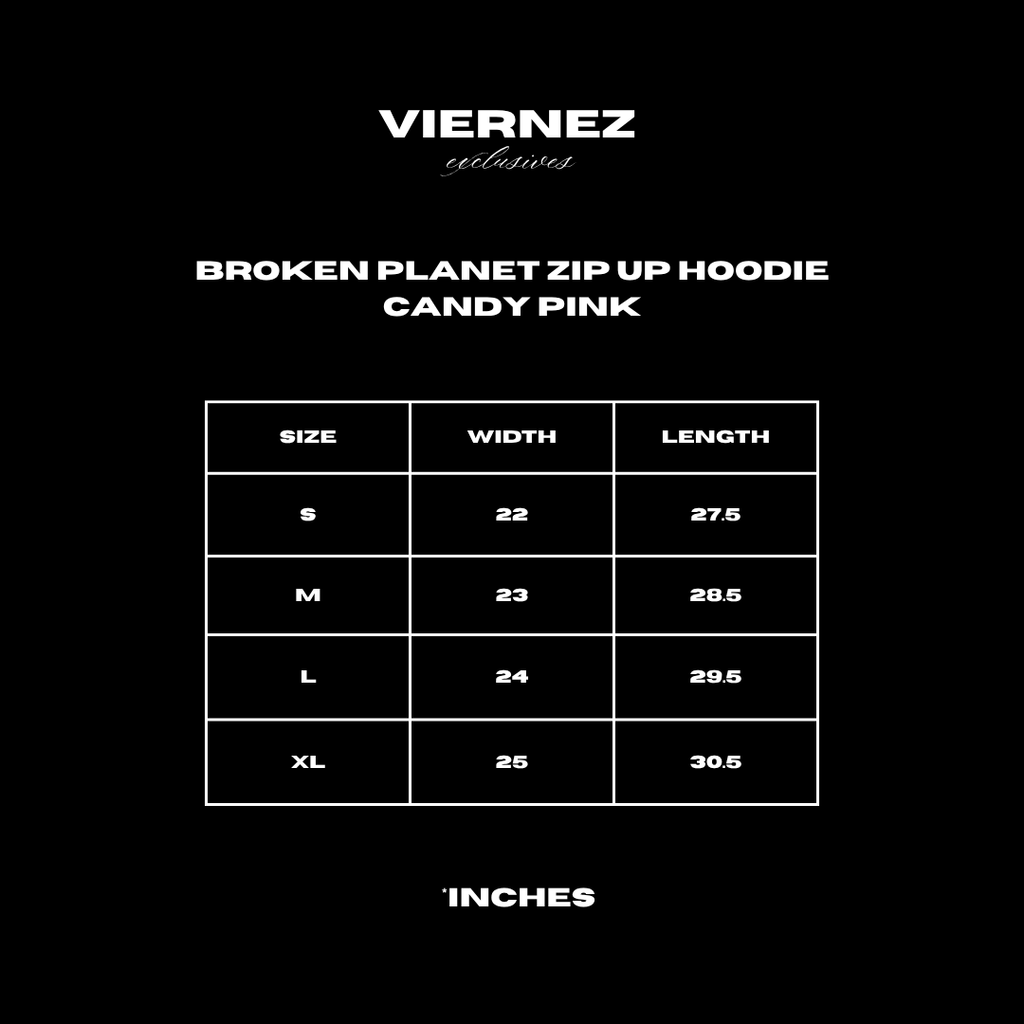 Broken Planet Zip Up Hoodie Candy Pink
