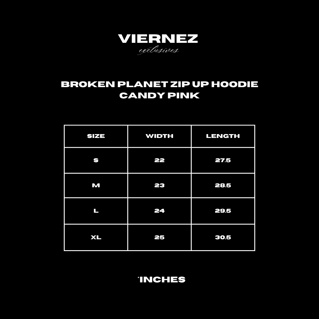 Broken Planet Zip Up Hoodie Candy Pink