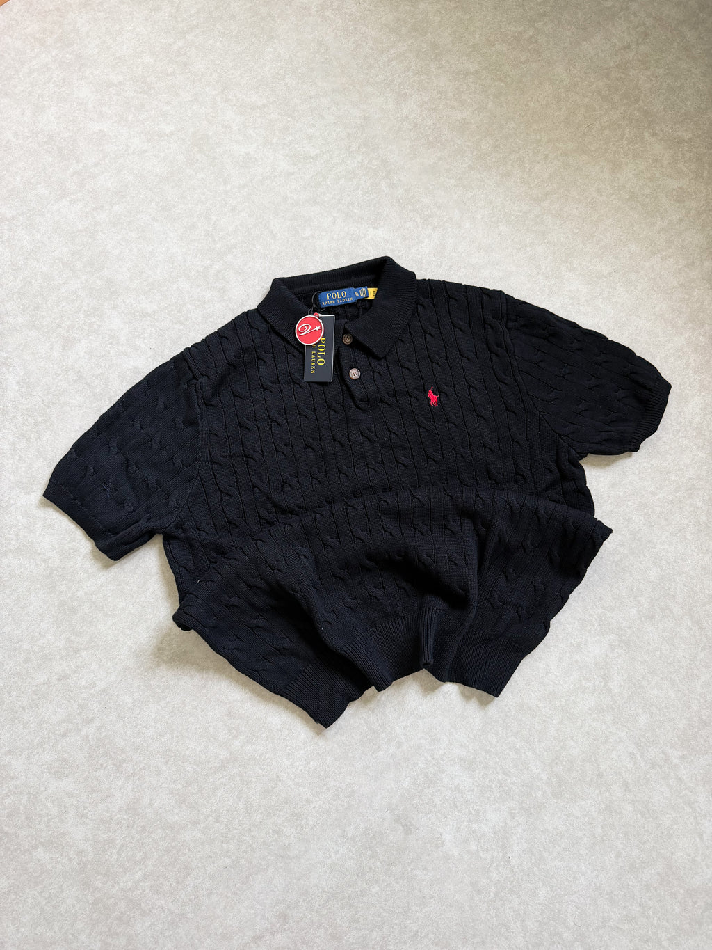 RL Knitted polos Black XL - ON HAND
