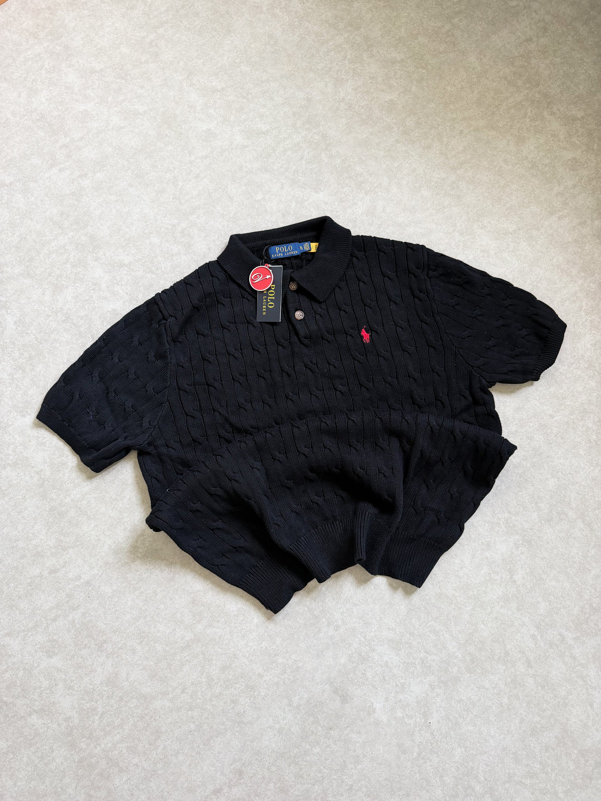 RL Knitted polos Black XL - ON HAND