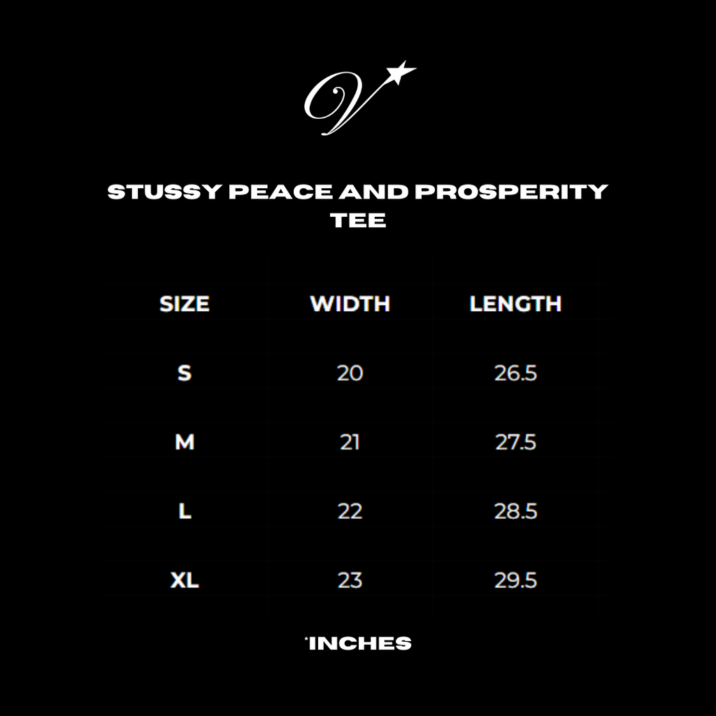 STUSSY PEACE AND PROSPERITY TEE