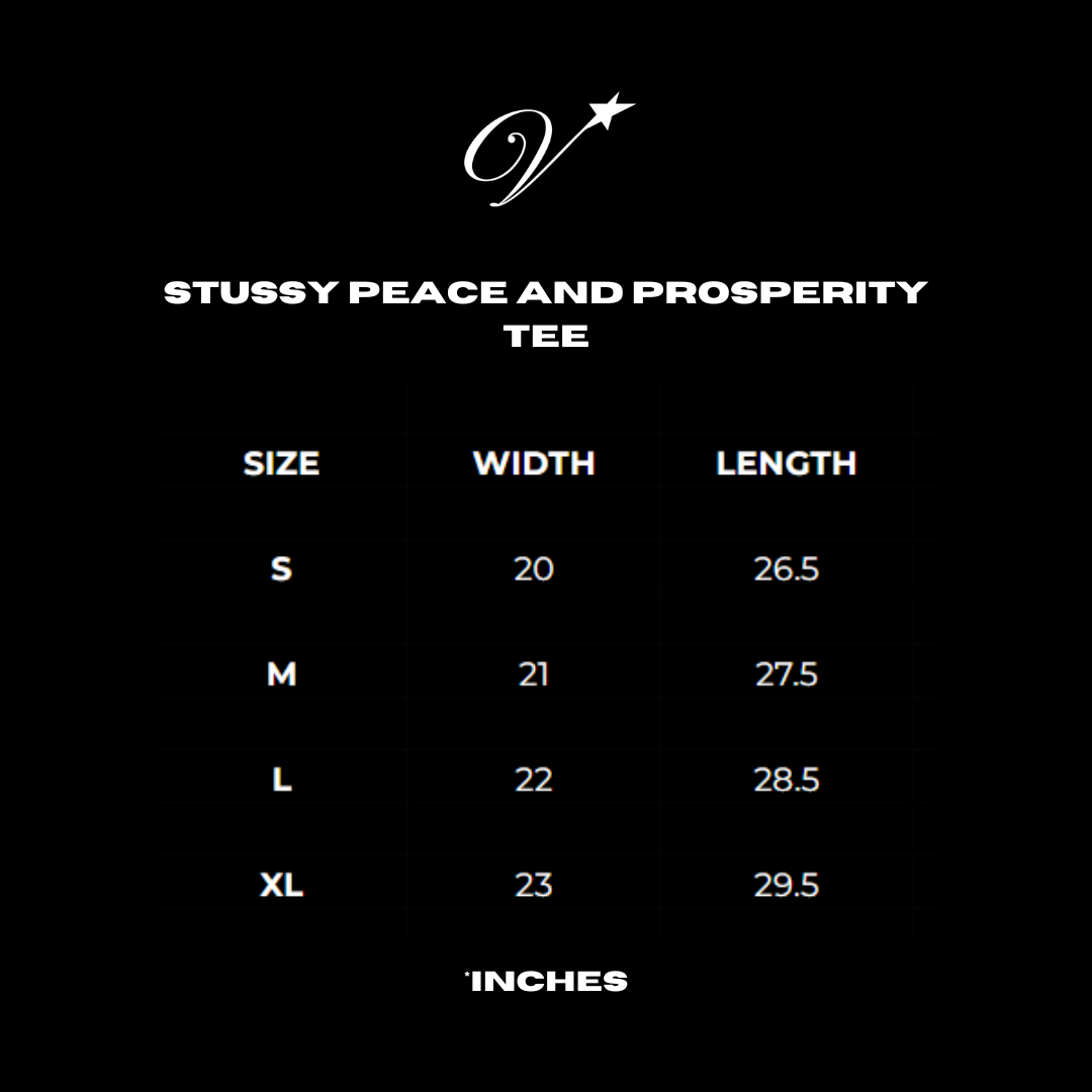 STUSSY PEACE AND PROSPERITY TEE