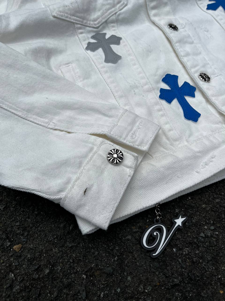Chrome Hearts Denim Jacket in White