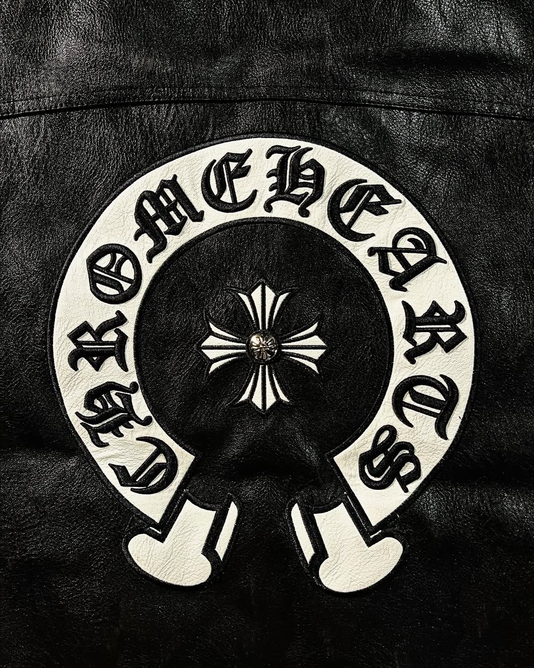 CH inspired blackout leather jacket