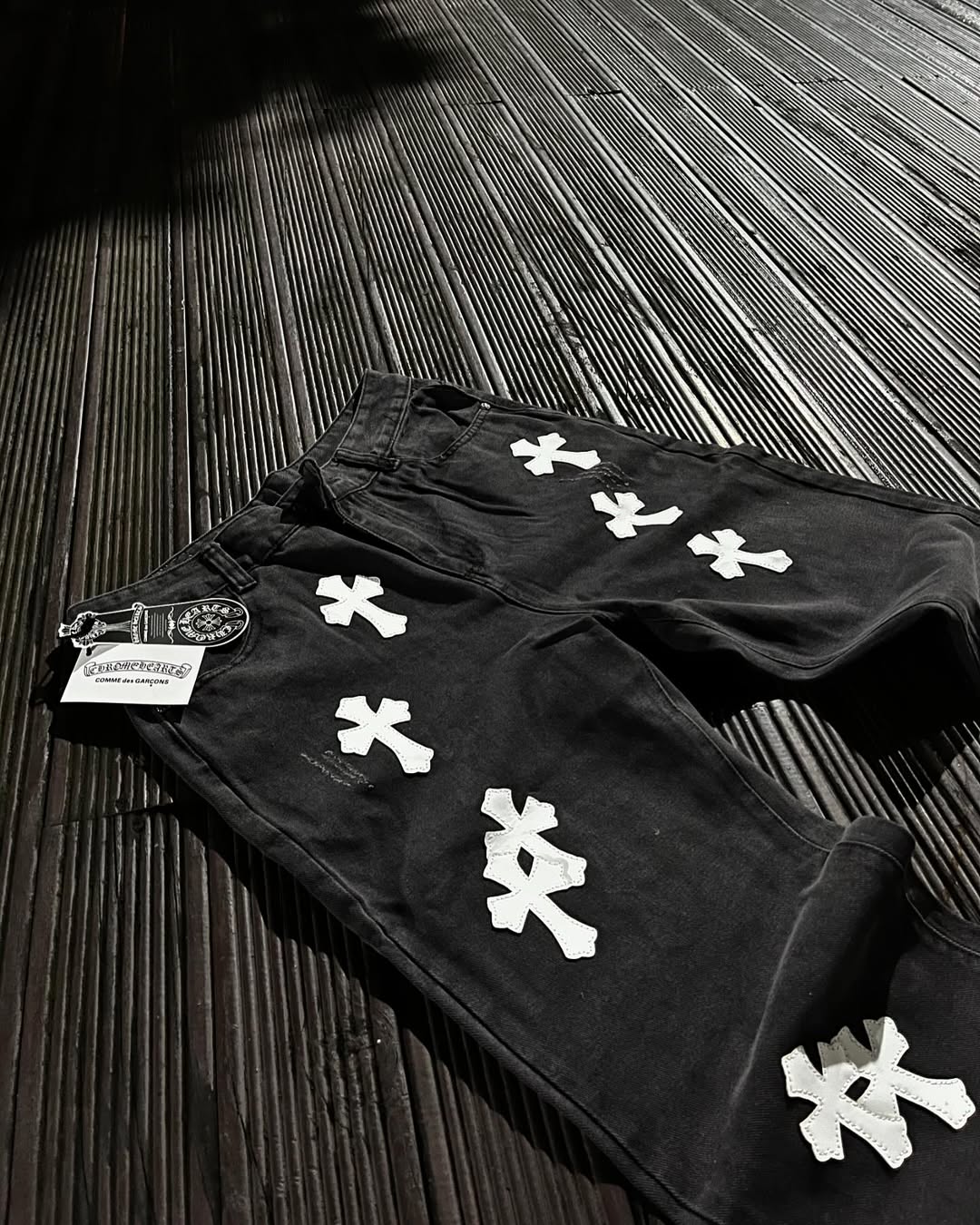 CH White Cross Flared Pants