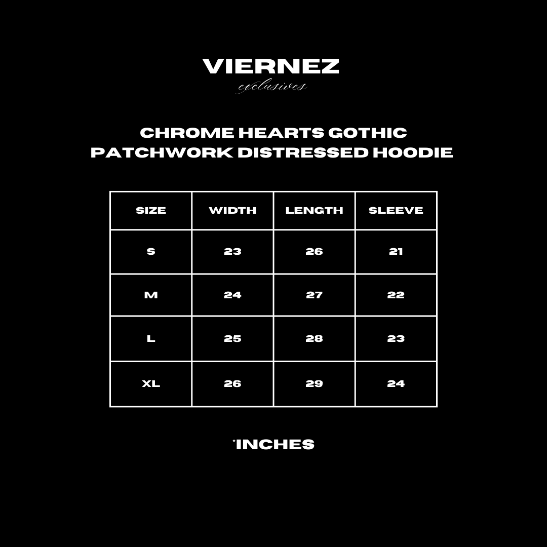 Chrome Hearts Gothic Patchwork Distressed Hoodie