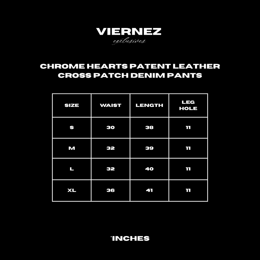 Chrome Hearts Patent Leather Cross Patch Denim Pants