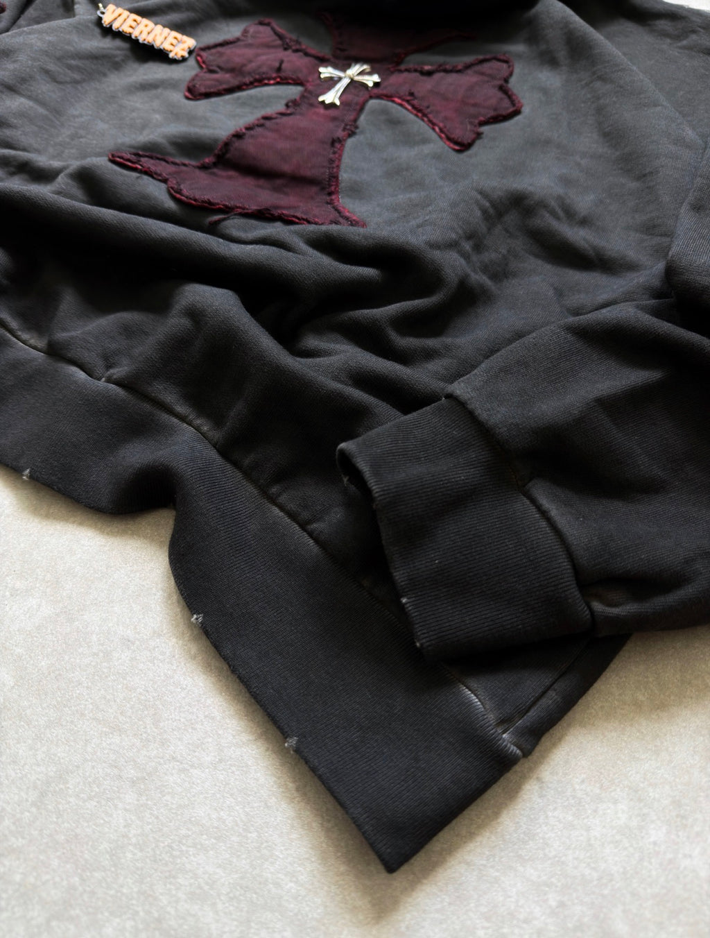 Chrome Hearts Gothic Patchwork Distressed Hoodie