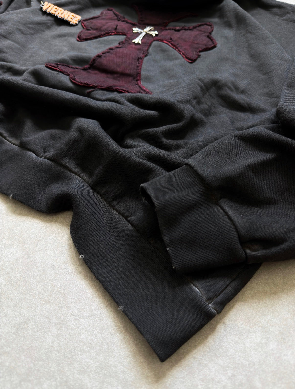 Chrome Hearts Gothic Patchwork Distressed Hoodie