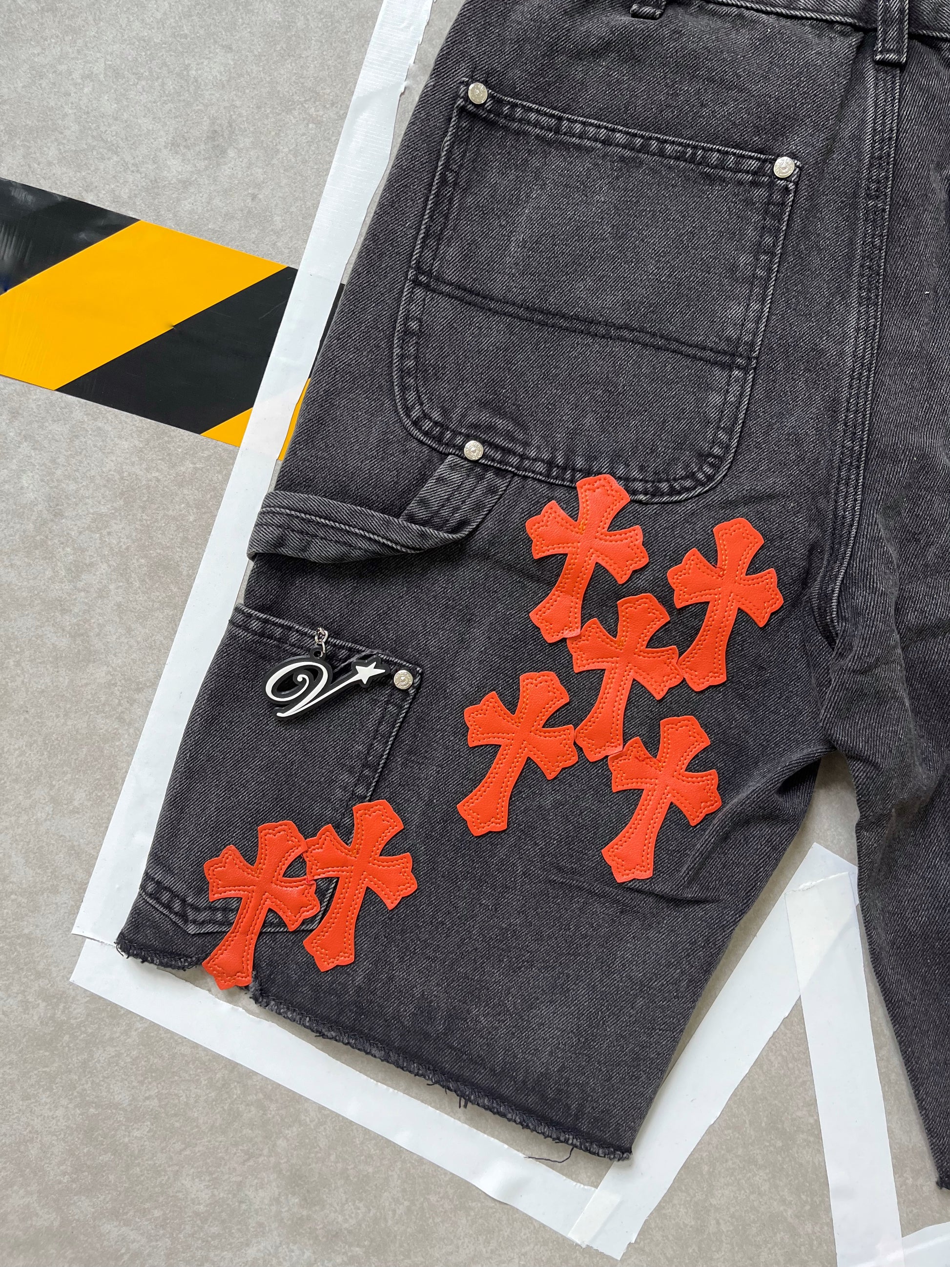 Chrome Hearts Orange Patchwork jorts