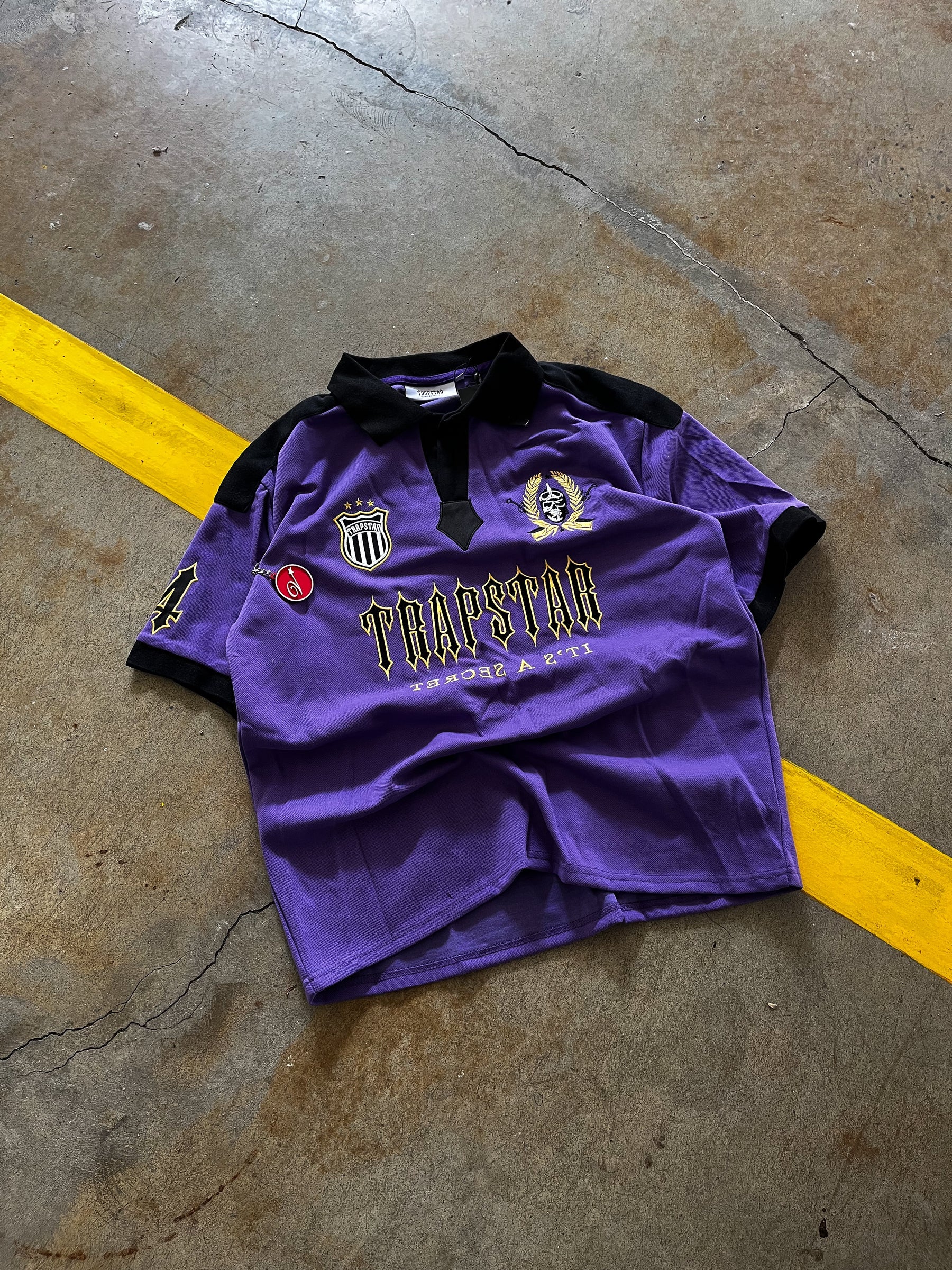Trapstar Embroided Polo shirt PURPLE - MEDIUM