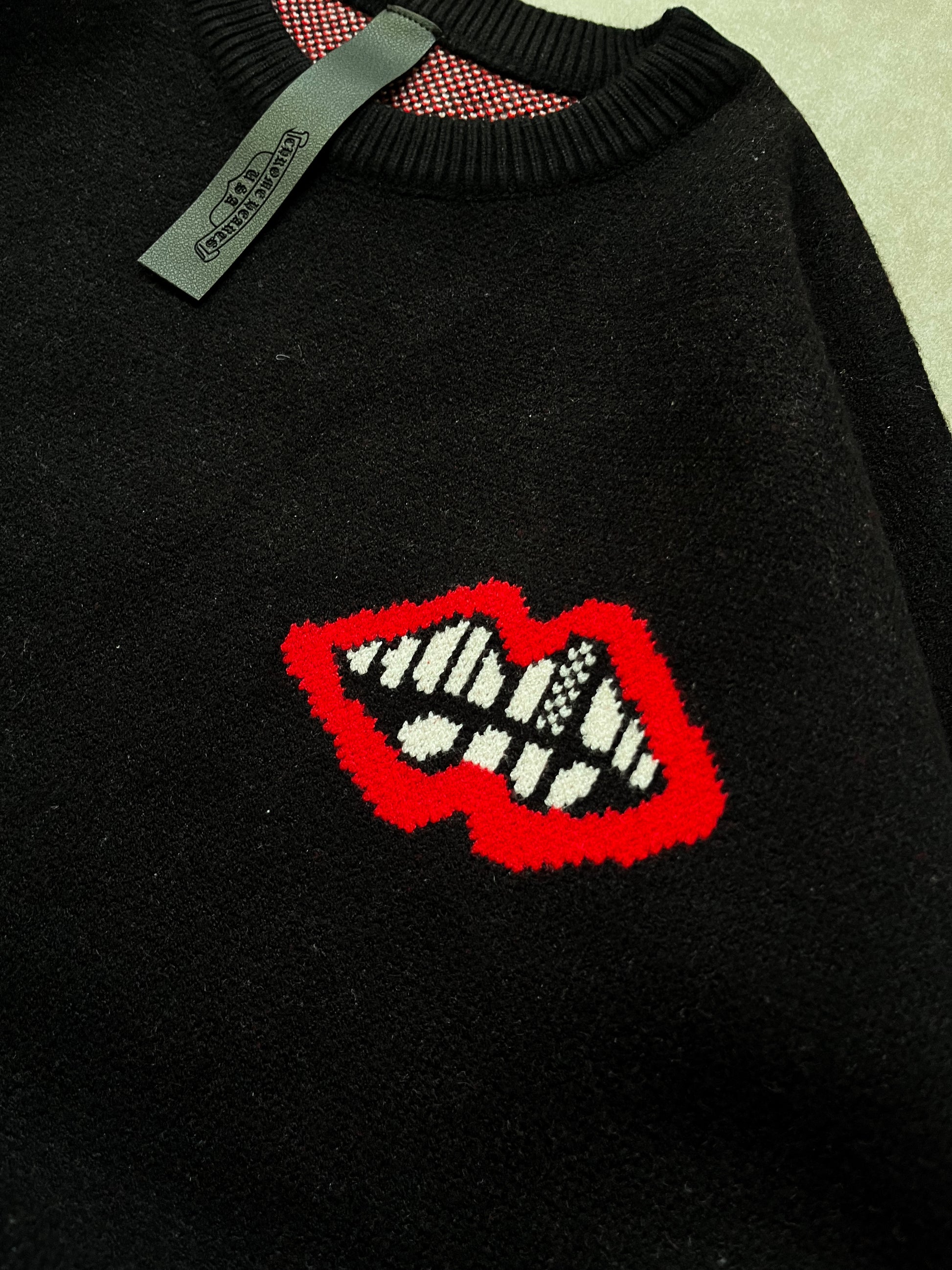 Chrome Hearts Knitted Lips sweater