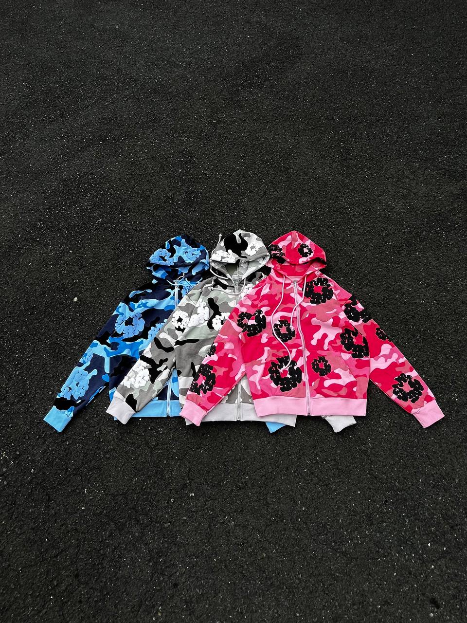 Denim tears camo wreath zip hoodie