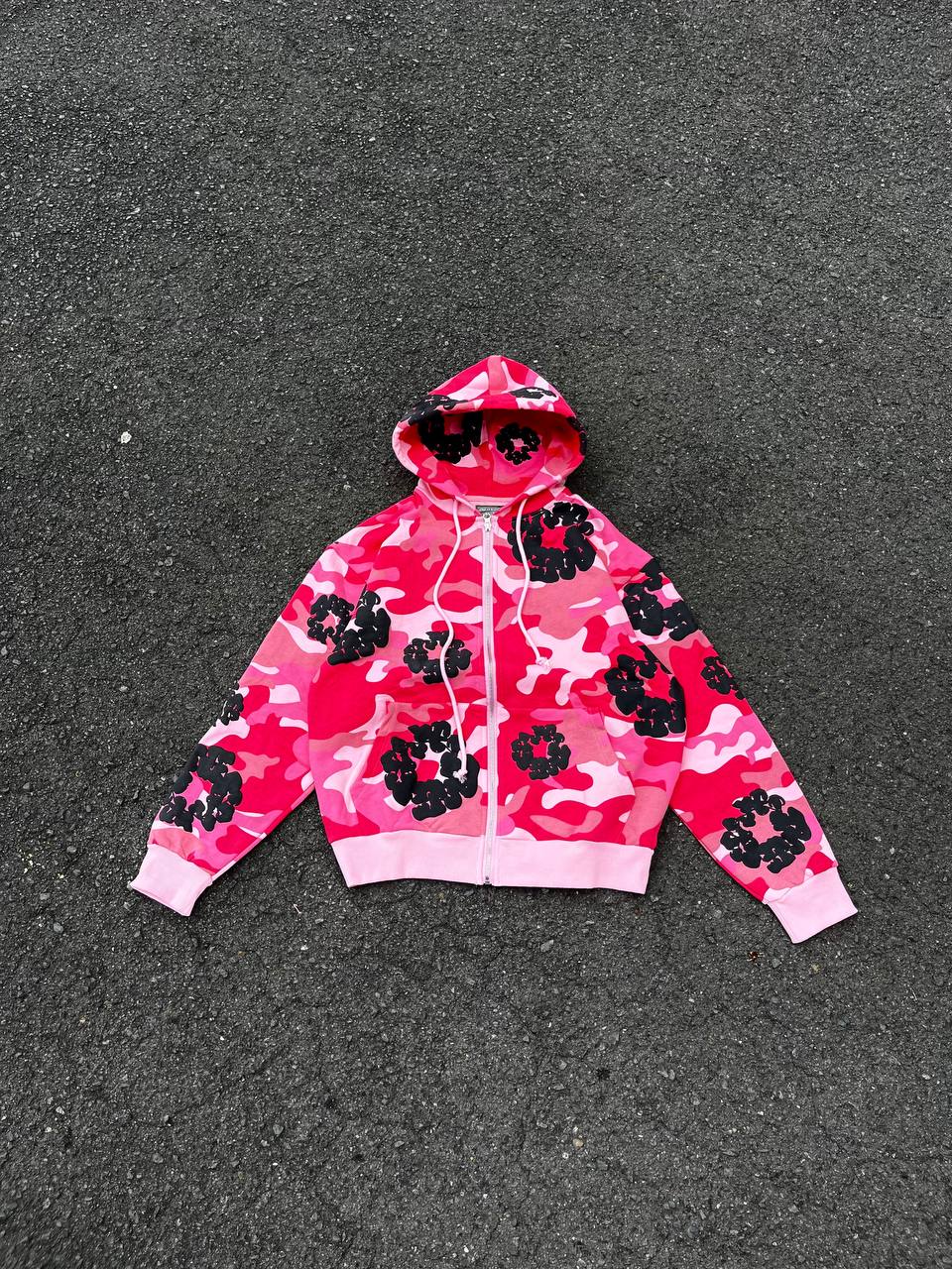 Denim tears camo wreath zip hoodie
